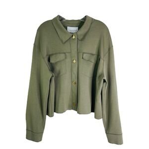 NWT Carolina Belle green stretchy cropped lightweight boho top shacket jacket XL